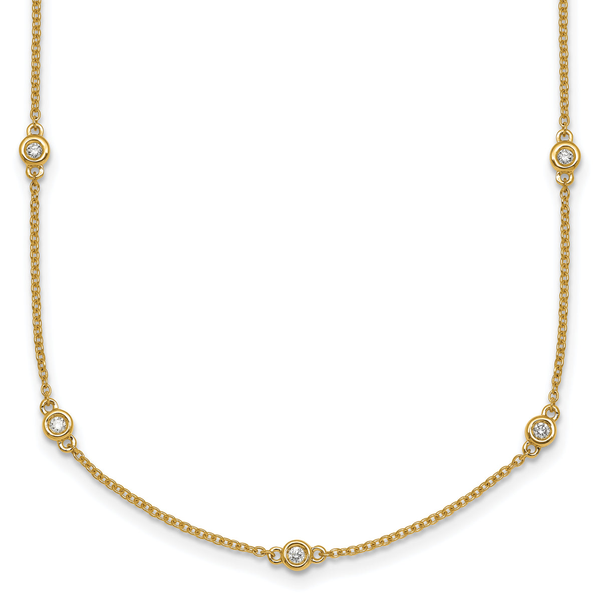 14k Diamond Station Cable Necklace-PM1009-029-YA-20