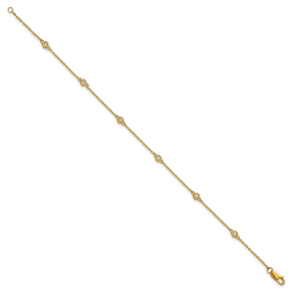 14k Diamond Station Cable Bracelet-PM1010-010-YA-7