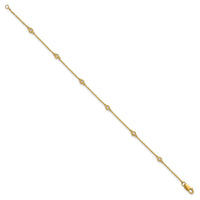 14k Diamond Station Cable Bracelet-PM1010-010-YA-7