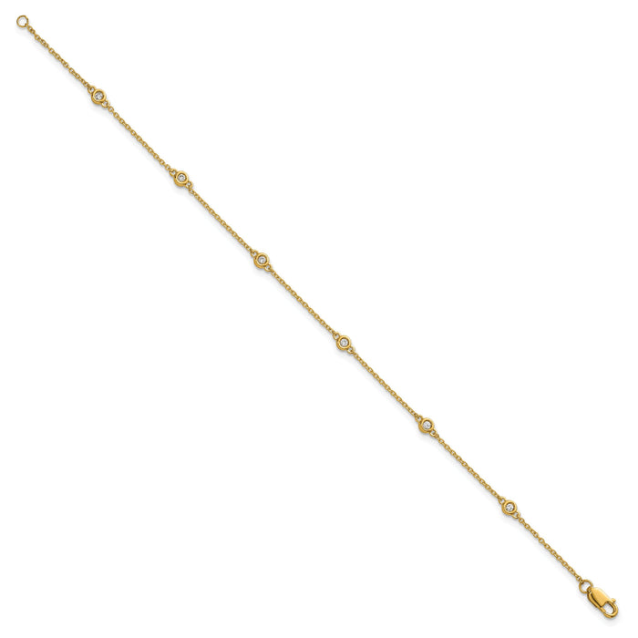 14k Diamond Station Cable Bracelet-PM1010-010-YA-7