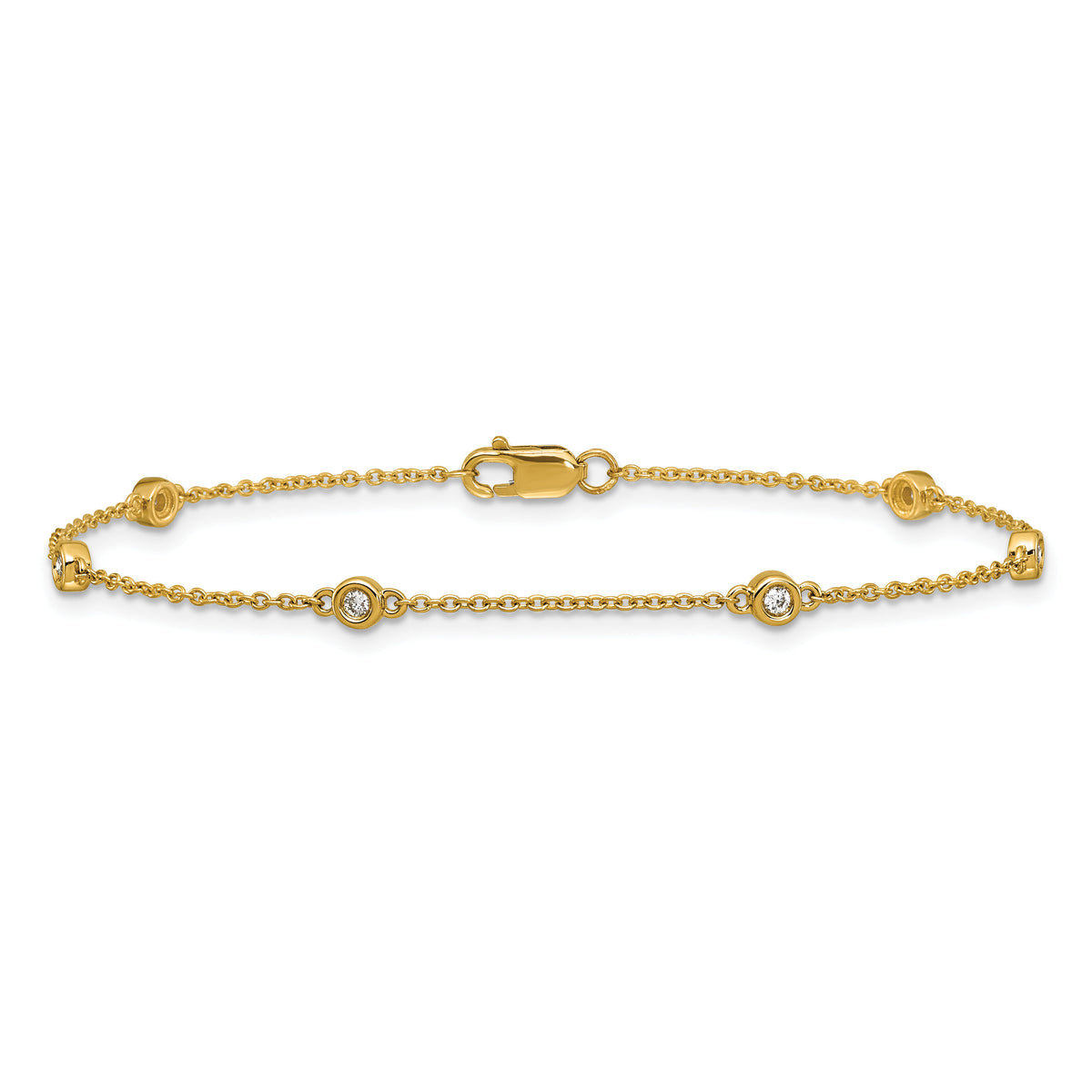 14k Diamond Station Cable Bracelet-PM1010-010-YA-7