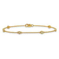 14k Diamond Station Cable Bracelet-PM1010-010-YA-7