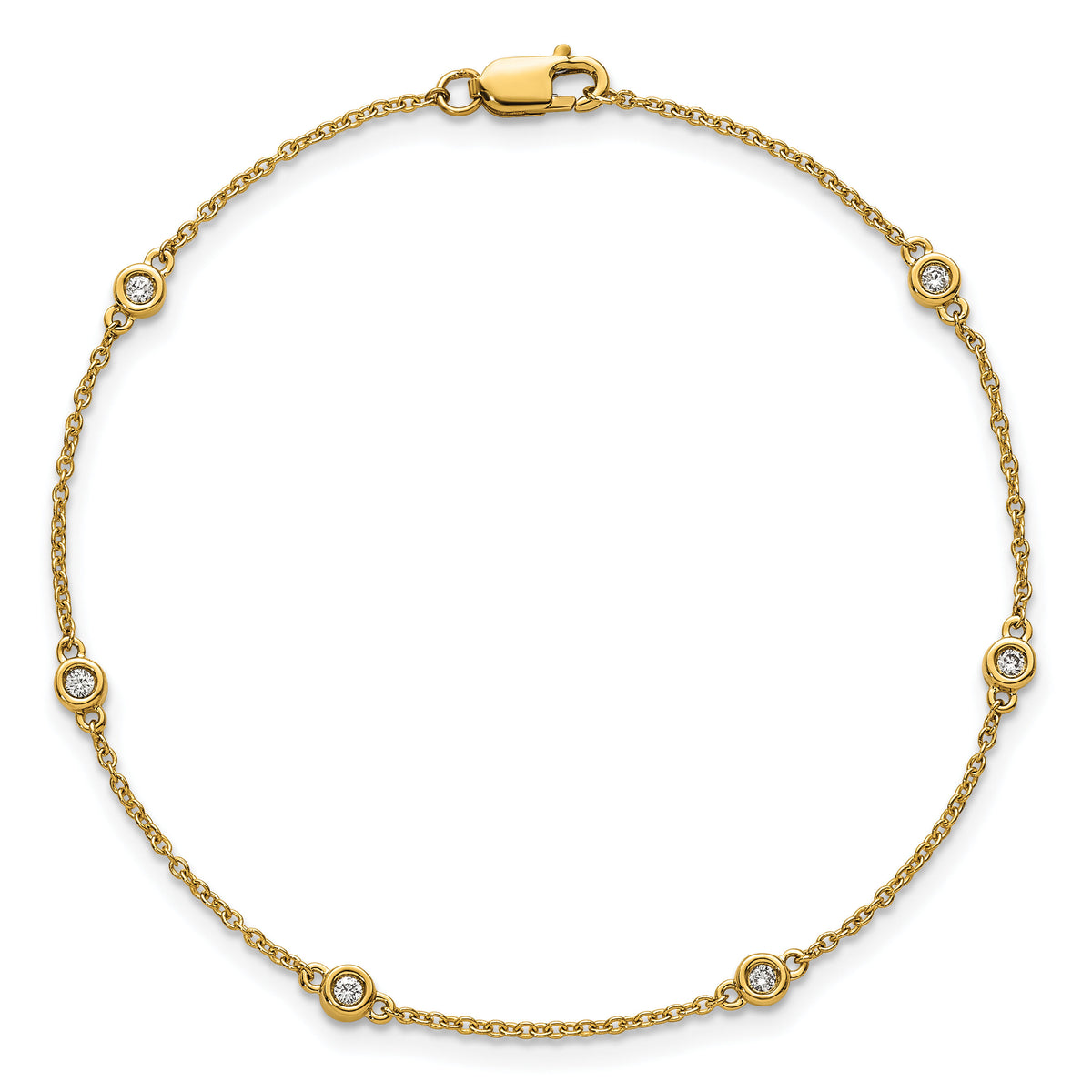 14k Diamond Station Cable Bracelet-PM1010-010-YA-7