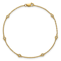 14k Diamond Station Cable Bracelet-PM1010-010-YA-7