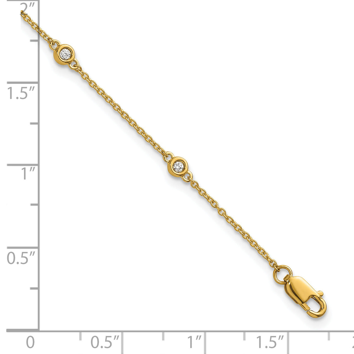 14k Diamond Station Cable Bracelet-PM1010-010-YA-7