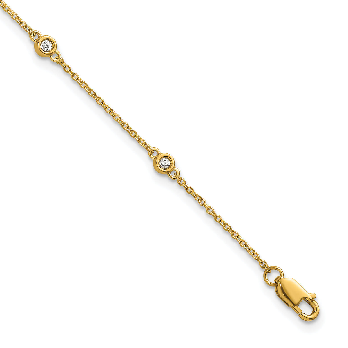 14k Diamond Station Cable Bracelet-PM1010-010-YA-7