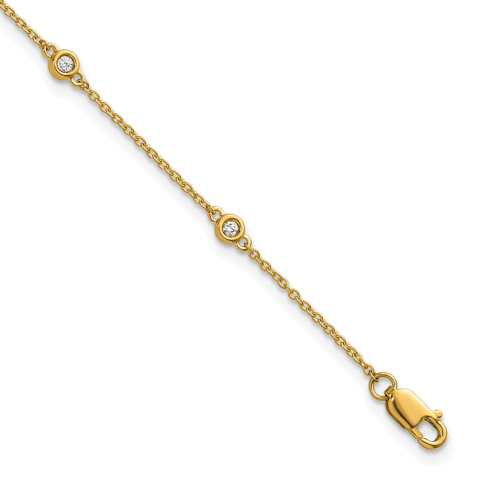 14k Diamond Station Cable Bracelet-PM1010-010-YA-7