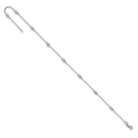 14k White Gold Diamond Station Cable Anklet-PM1010-013-WA-9