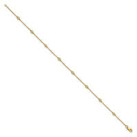 14k Diamond Station Cable Anklet-PM1010-013-YA-9