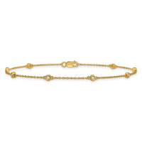 14k Diamond Station Cable Anklet-PM1010-013-YA-9