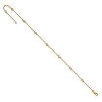14k Diamond Station Cable Anklet-PM1010-013-YA-9