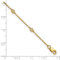 14k Diamond Station Cable Anklet-PM1010-013-YA-9