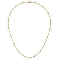 14k Diamond Station Cable Necklace-PM1010-031-YA-18