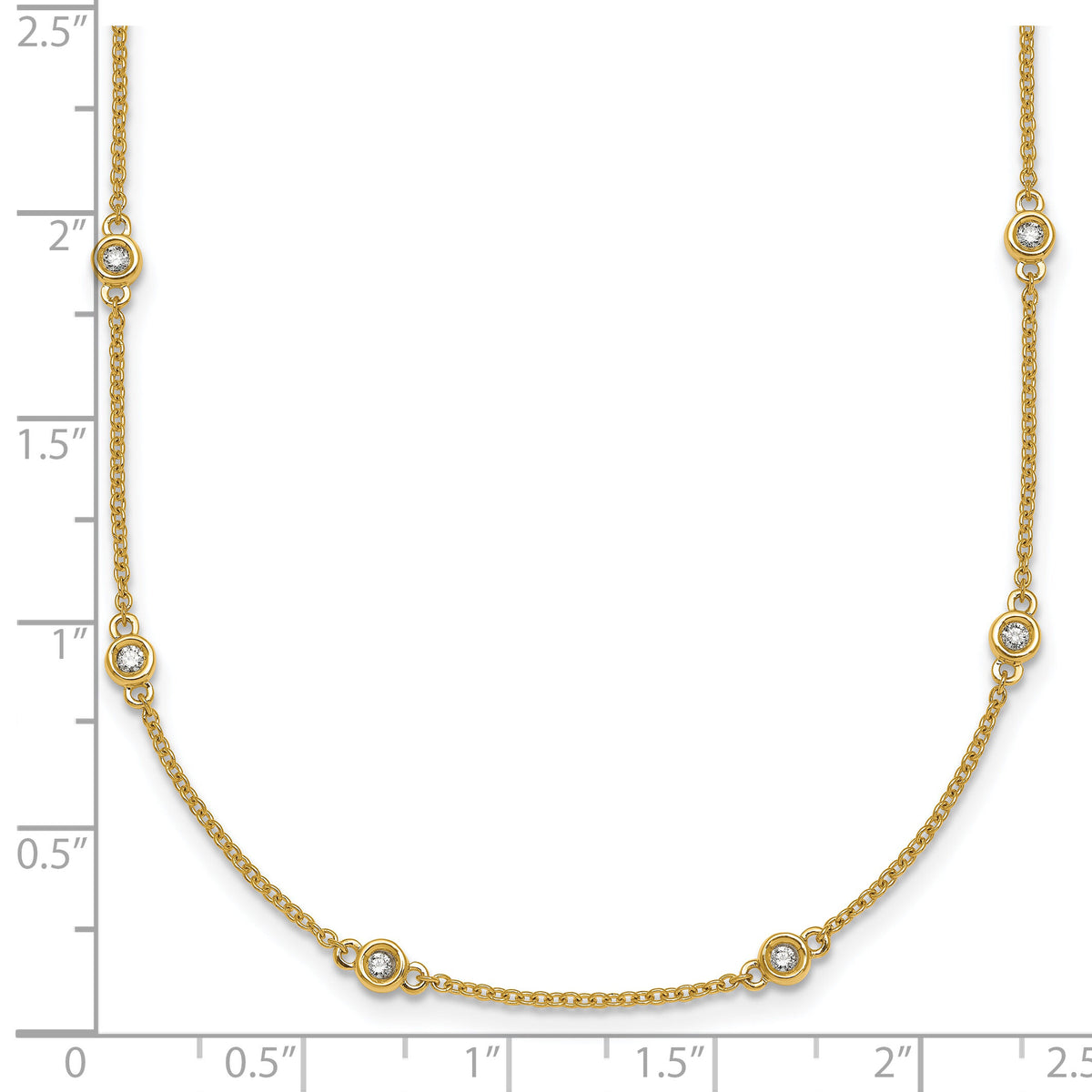 14k Diamond Station Cable Necklace-PM1010-033-YA-20