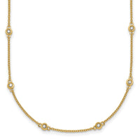 14k Diamond Station Cable Necklace-PM1010-033-YA-20