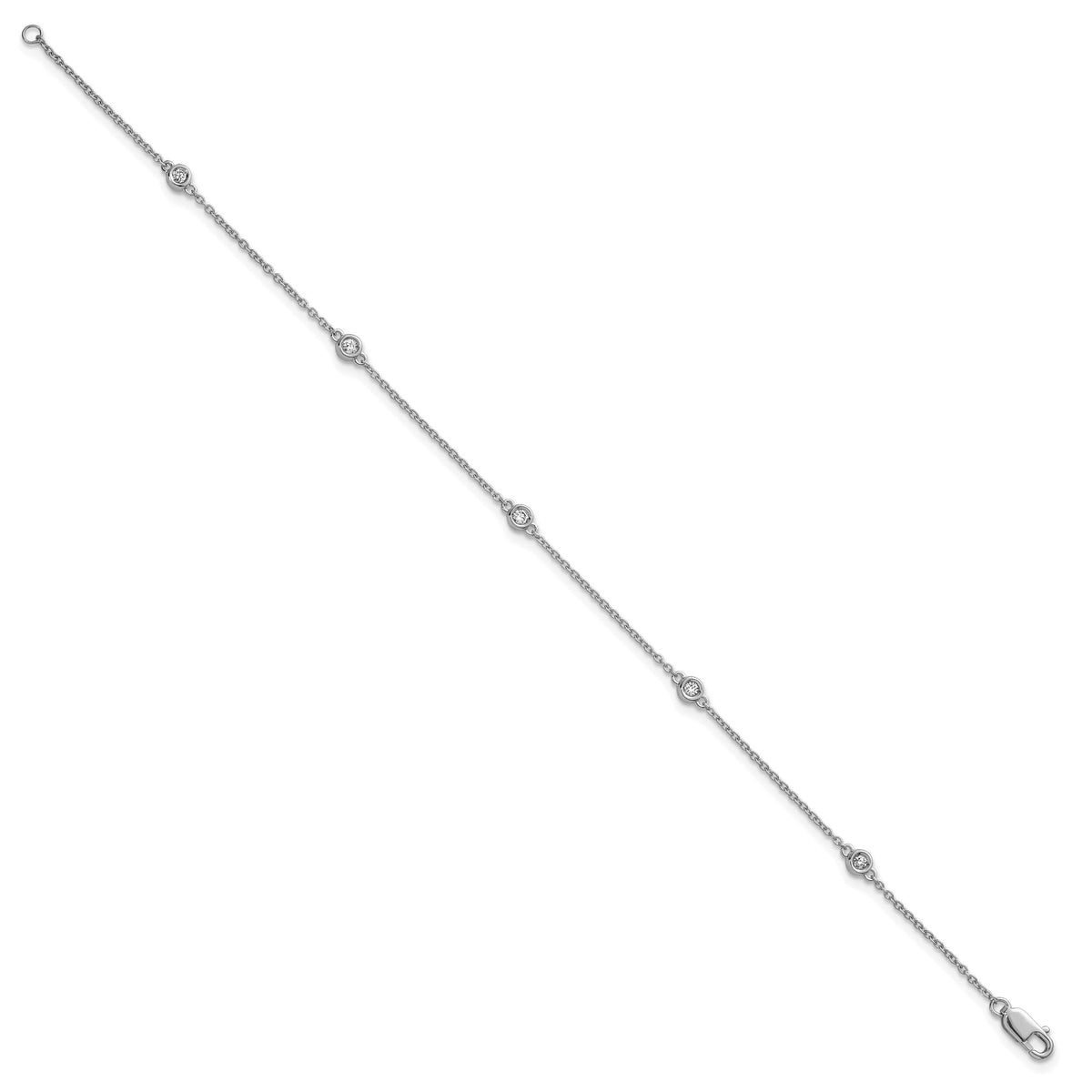 14k White Gold Diamond Station Cable Bracelet-PM1011-013-WA-7