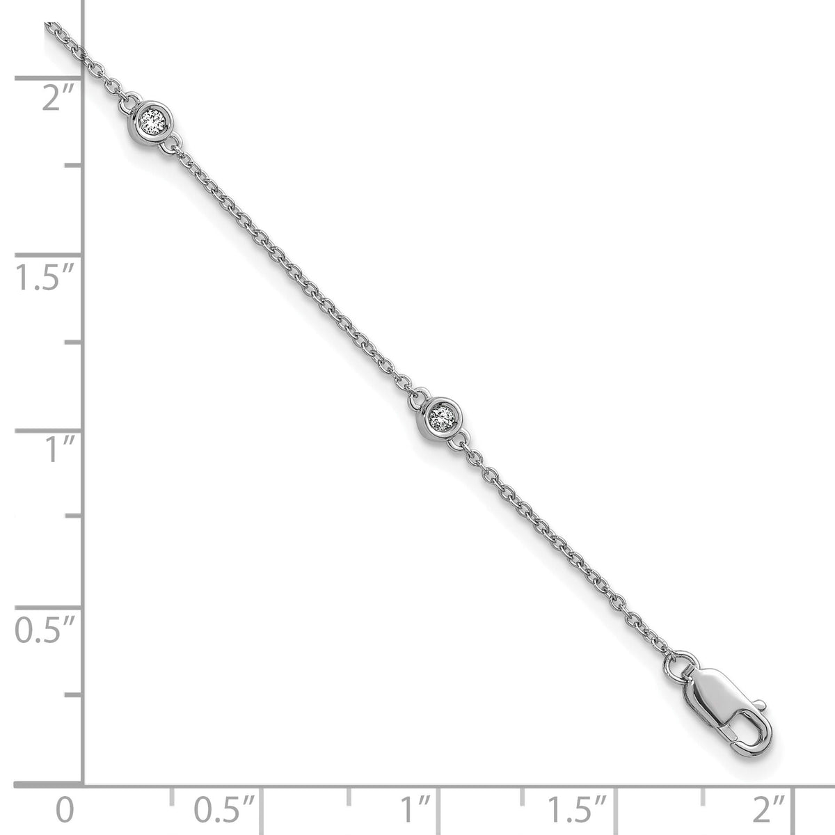 14k White Gold Diamond Station Cable Bracelet-PM1011-013-WA-7
