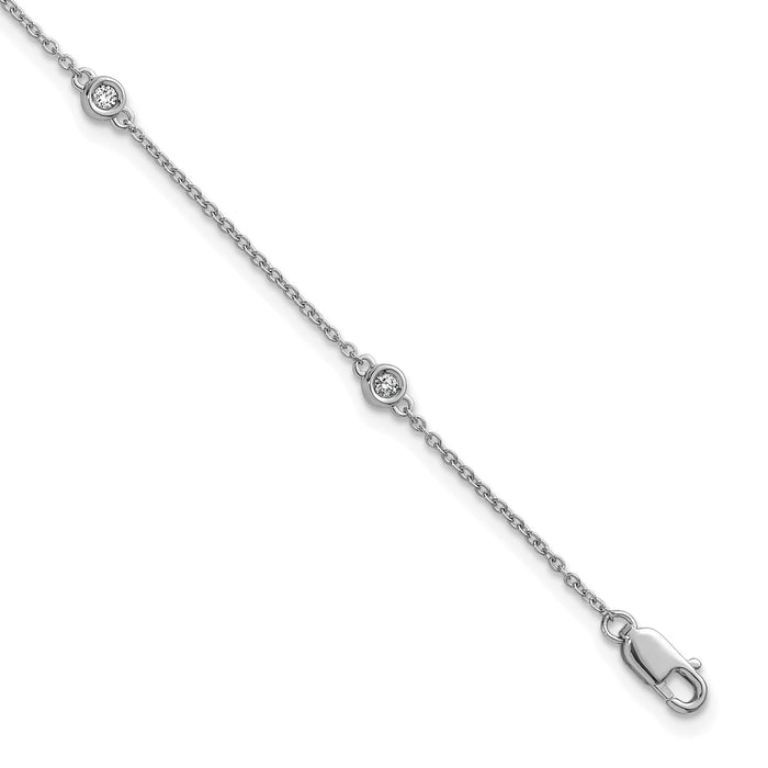14k White Gold Diamond Station Cable Bracelet-PM1011-013-WA-7