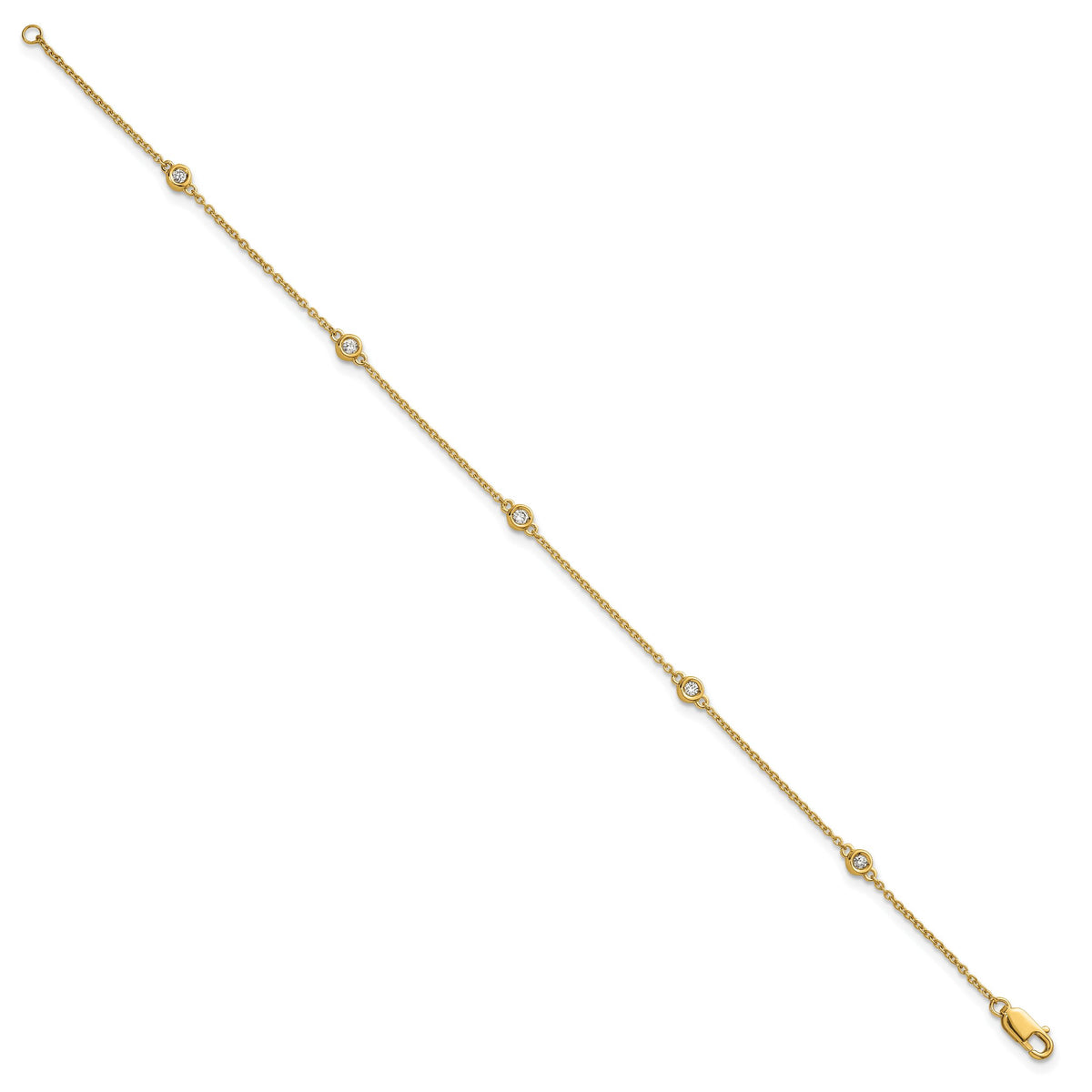14k Diamond Station Cable Bracelet-PM1011-013-YA-7