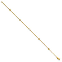 14k Diamond Station Cable Bracelet-PM1011-013-YA-7