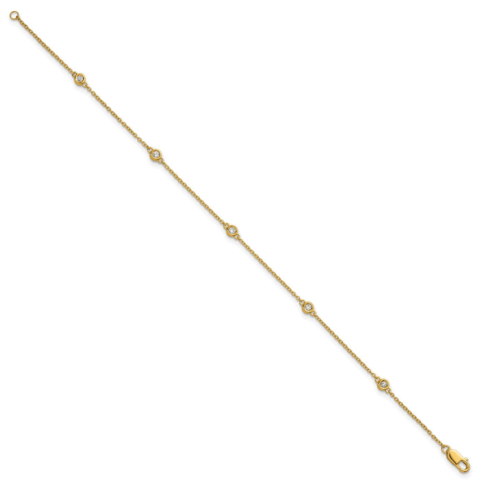 14k Diamond Station Cable Bracelet-PM1011-013-YA-7