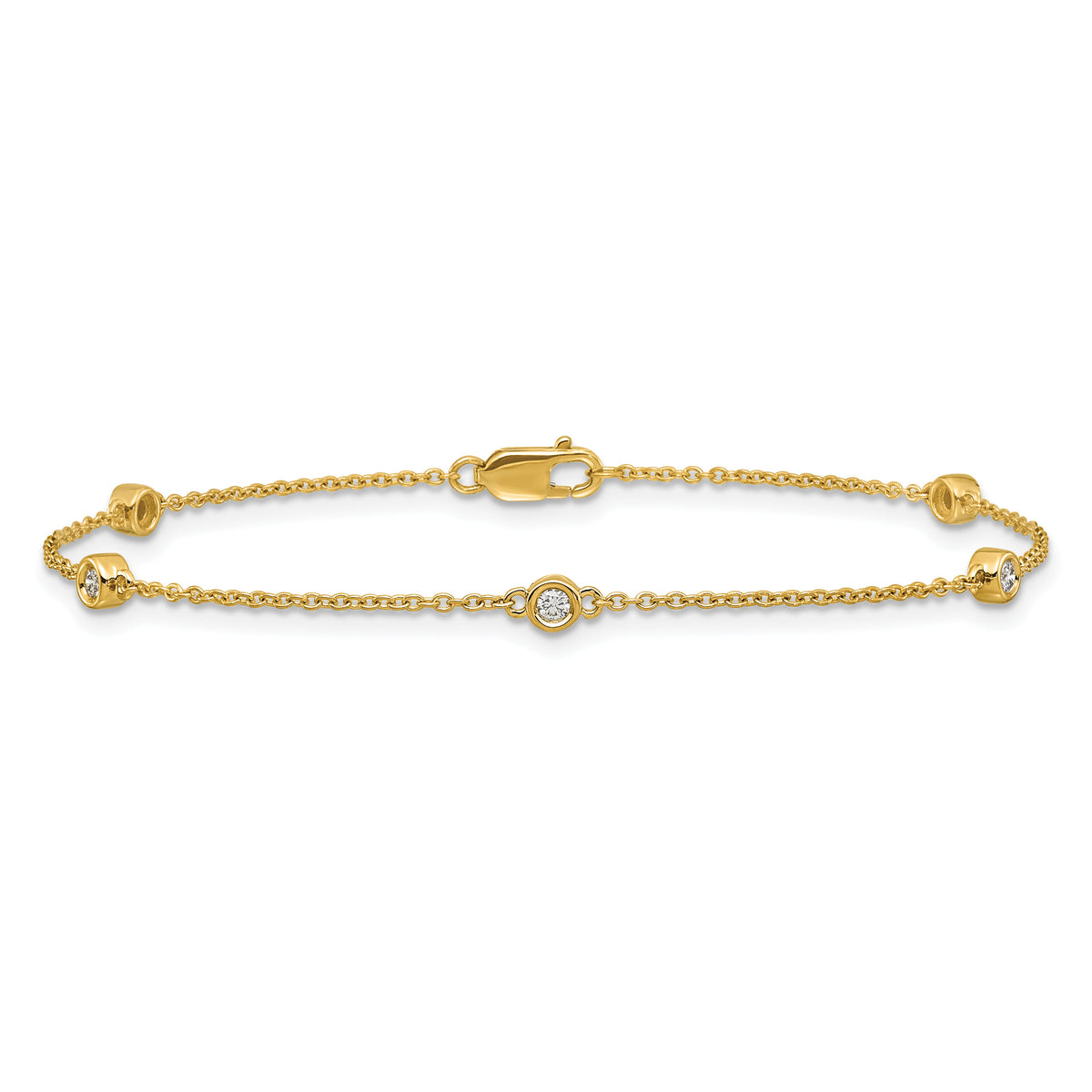 14k Diamond Station Cable Bracelet-PM1011-013-YA-7