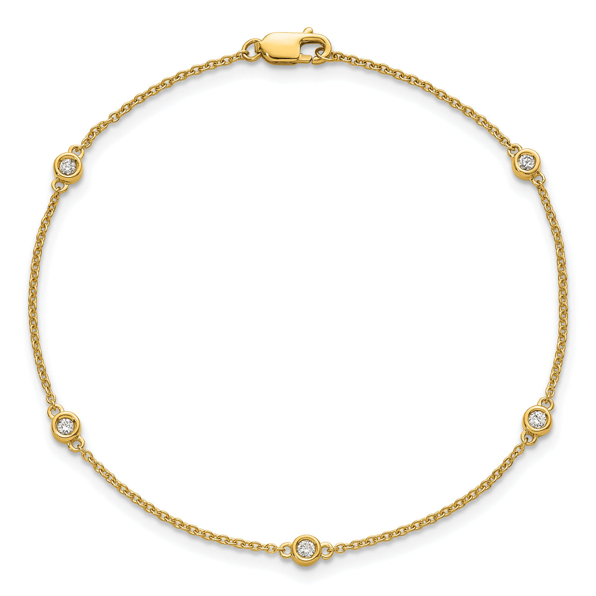 14k Diamond Station Cable Bracelet-PM1011-013-YA-7