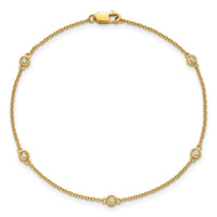 14k Diamond Station Cable Bracelet-PM1011-013-YA-7