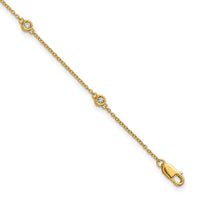 14k Diamond Station Cable Bracelet-PM1011-013-YA-7