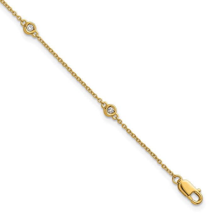 14k Diamond Station Cable Bracelet-PM1011-013-YA-7
