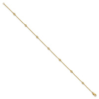 14k Diamond Station Cable Anklet-PM1011-017-YA-9