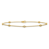 14k Diamond Station Cable Anklet-PM1011-017-YA-9