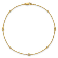 14k Diamond Station Cable Anklet-PM1011-017-YA-9
