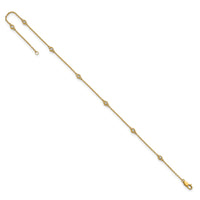 14k Diamond Station Cable Anklet-PM1011-017-YA-9