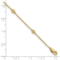 14k Diamond Station Cable Anklet-PM1011-017-YA-9