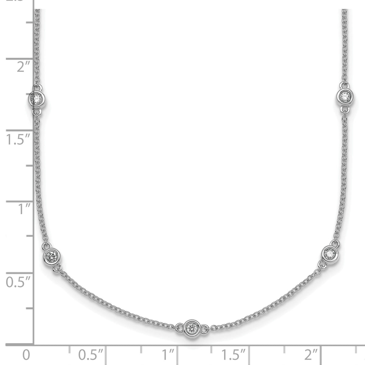 14k White Gold Diamond Station Cable Necklace-PM1011-043-WA-20