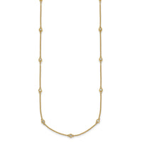 14k Diamond Station Cable Necklace-PM1011-043-YA-20