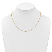 14k Diamond Station Cable Necklace-PM1011-038-YA-18