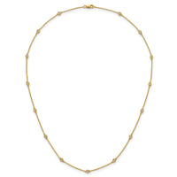 14k Diamond Station Cable Necklace-PM1011-038-YA-18