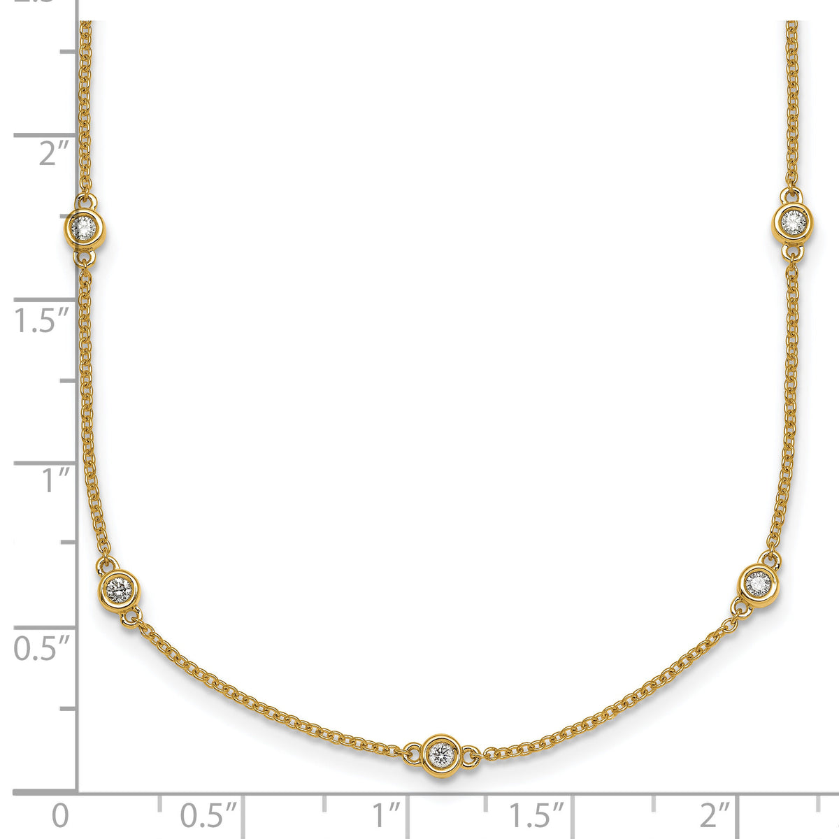 14k Diamond Station Cable Necklace-PM1011-043-YA-20