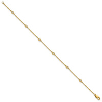 14k Diamond Station Cable Bracelet-PM1012-016-YA-7