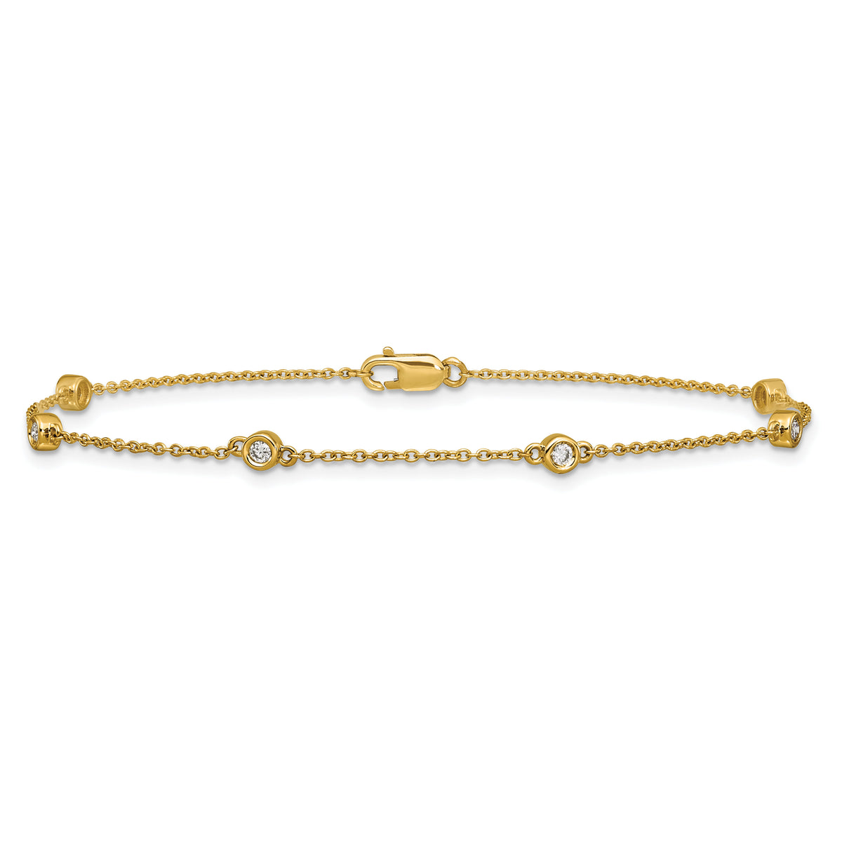 14k Diamond Station Cable Bracelet-PM1012-016-YA-7
