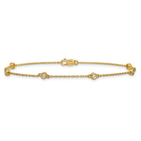 14k Diamond Station Cable Bracelet-PM1012-016-YA-7
