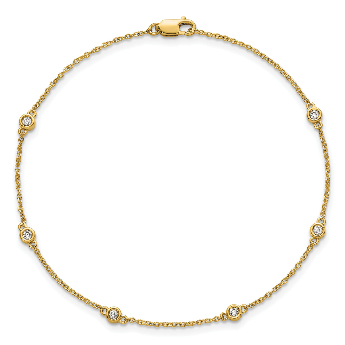 14k Diamond Station Cable Bracelet-PM1012-016-YA-7