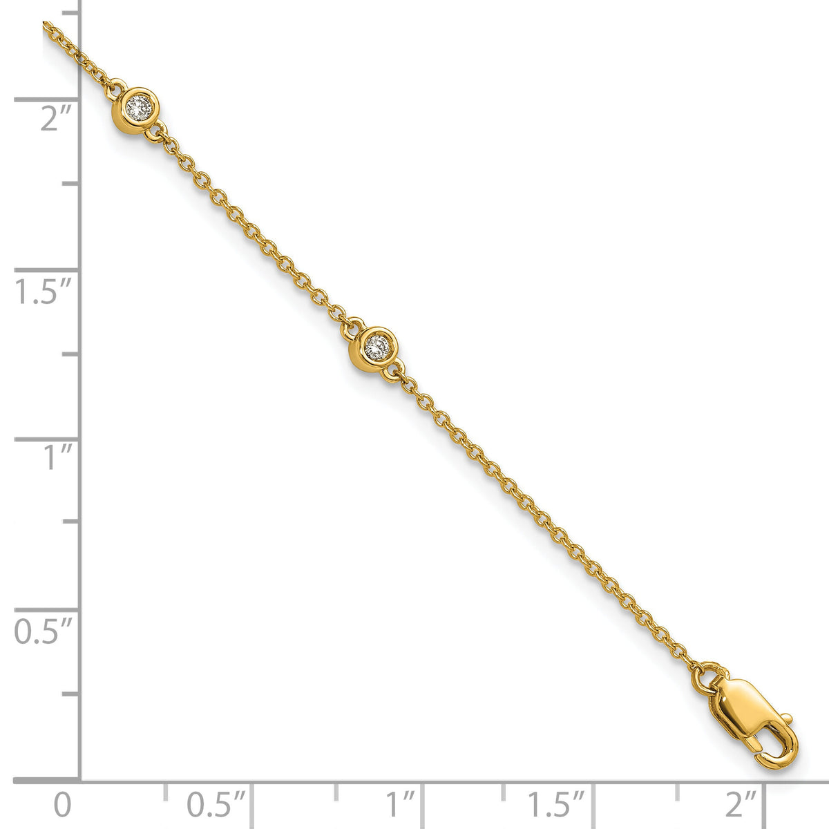 14k Diamond Station Cable Bracelet-PM1012-016-YA-7