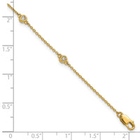 14k Diamond Station Cable Bracelet-PM1012-016-YA-7