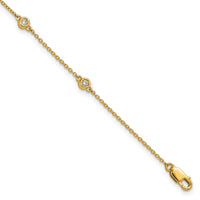 14k Diamond Station Cable Bracelet-PM1012-016-YA-7