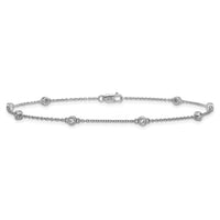 14k White Gold Diamond Station Cable Anklet-PM1012-020-WA-9