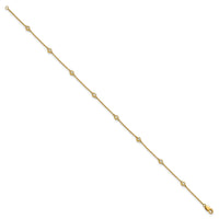 14k Diamond Station Cable Anklet-PM1012-020-YA-9