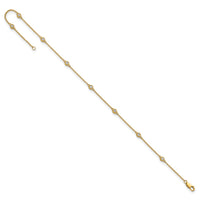 14k Diamond Station Cable Anklet-PM1012-020-YA-9